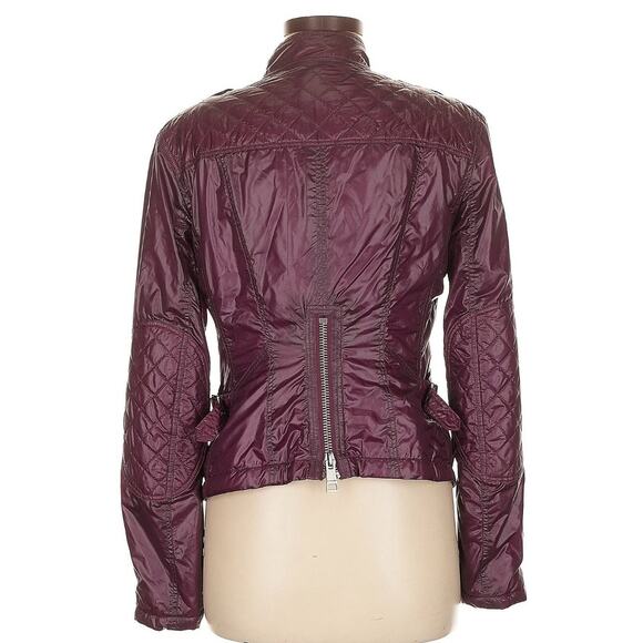 BURBERRY Asymmetrical Full Zip Motorcycle Jacket Size 8 EUC - Picture 5 of 9
